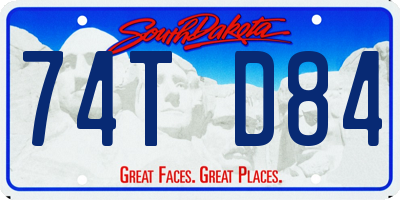 SD license plate 74TD84