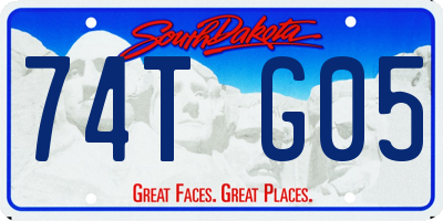 SD license plate 74TG05