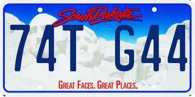 SD license plate 74TG44