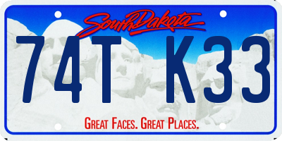 SD license plate 74TK33