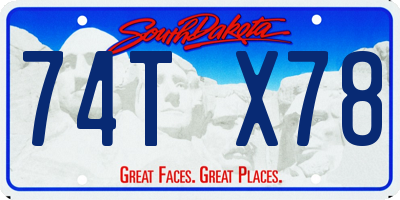 SD license plate 74TX78