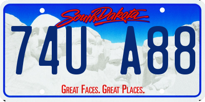 SD license plate 74UA88