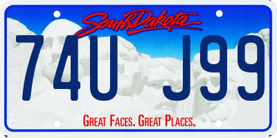 SD license plate 74UJ99