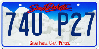 SD license plate 74UP27