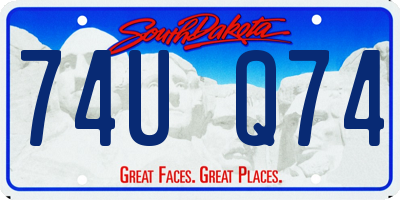 SD license plate 74UQ74