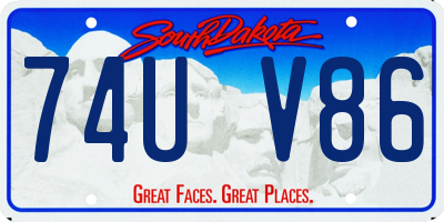 SD license plate 74UV86
