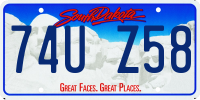 SD license plate 74UZ58