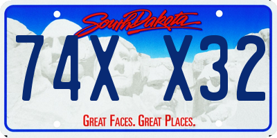 SD license plate 74XX32