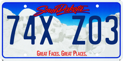 SD license plate 74XZ03