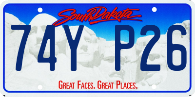 SD license plate 74YP26
