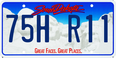 SD license plate 75HR11