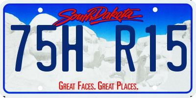 SD license plate 75HR15