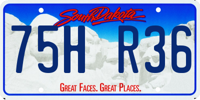 SD license plate 75HR36