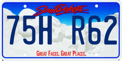 SD license plate 75HR62