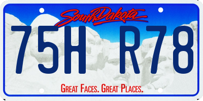 SD license plate 75HR78