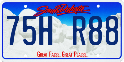 SD license plate 75HR88
