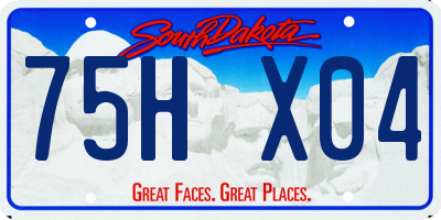 SD license plate 75HX04