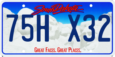 SD license plate 75HX32