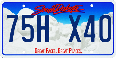 SD license plate 75HX40