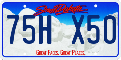 SD license plate 75HX50