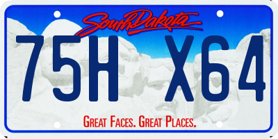 SD license plate 75HX64