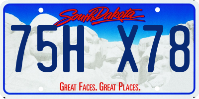SD license plate 75HX78