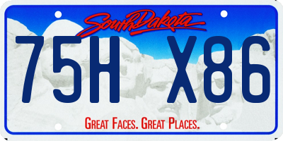 SD license plate 75HX86