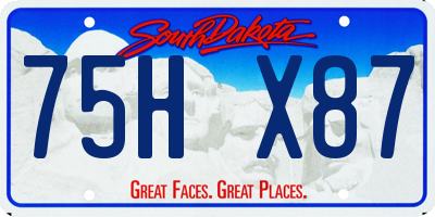 SD license plate 75HX87