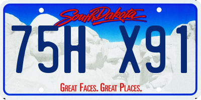 SD license plate 75HX91