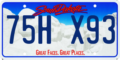 SD license plate 75HX93