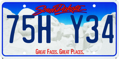 SD license plate 75HY34
