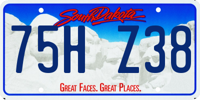 SD license plate 75HZ38