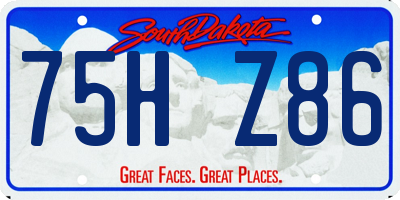SD license plate 75HZ86