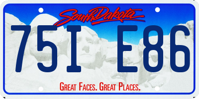 SD license plate 75IE86