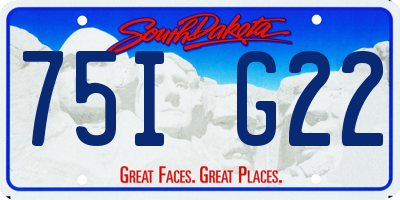 SD license plate 75IG22