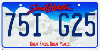 SD license plate 75IG25