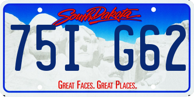 SD license plate 75IG62