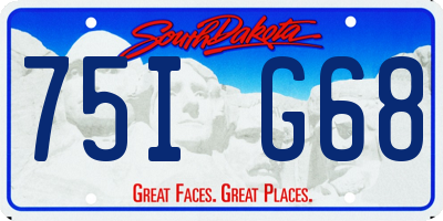 SD license plate 75IG68