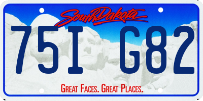 SD license plate 75IG82