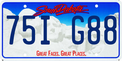 SD license plate 75IG88