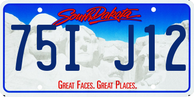 SD license plate 75IJ12