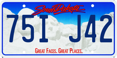 SD license plate 75IJ42