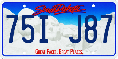 SD license plate 75IJ87