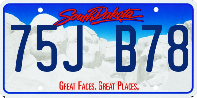 SD license plate 75JB78