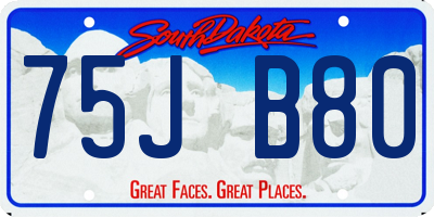 SD license plate 75JB80