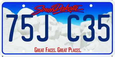 SD license plate 75JC35
