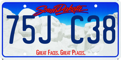 SD license plate 75JC38