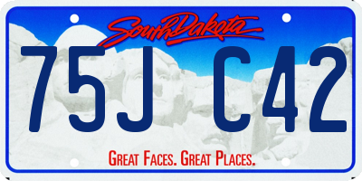 SD license plate 75JC42