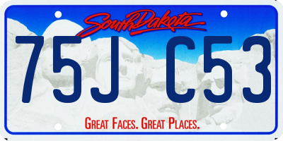 SD license plate 75JC53