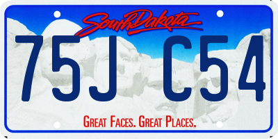 SD license plate 75JC54